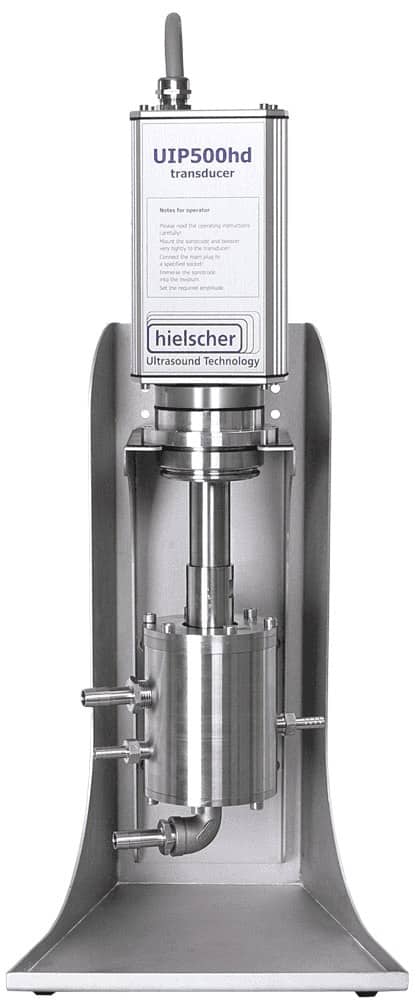 เครื่องกำเนิดอัลตราโซนิกความถี่สูงสำหรับของเหลว ( Industrial Processing in Small Scale ) ยี่ห้อ Hielscher รุ่น UIP500hdT