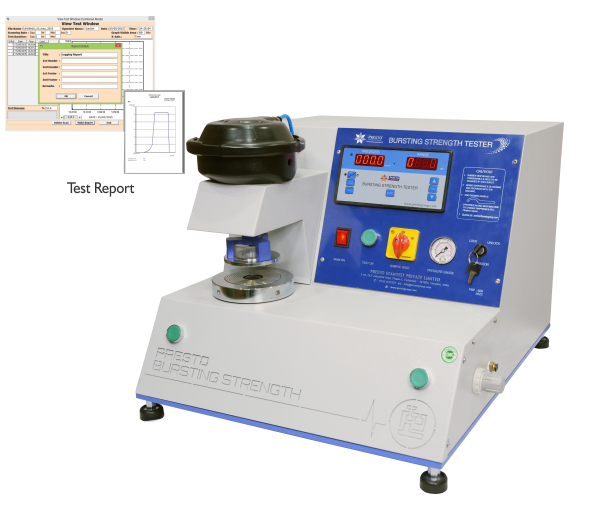 เครื่องทดสอบความแข็งแรงของกระดาษแข็ง (Bursting Strength Tester Digital Cum Computerised Model With Pneumatic Clamping) ยี่ห้อ PRESTO รุ่น PBP - 600 (C)