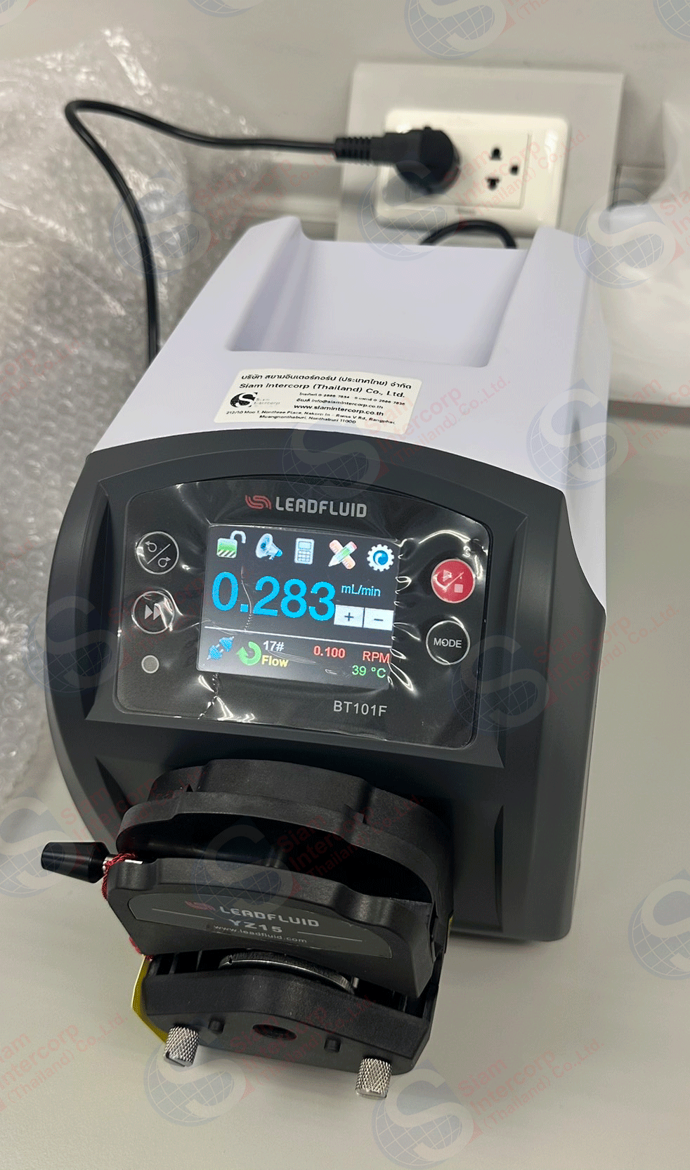 ติดตั้งปั้มดูดจ่ายสารเคมี (Intelligent Dispensing Peristaltic Pump) ยี่ห้อ Lead Fluid รุ่น BT101F (OW96)