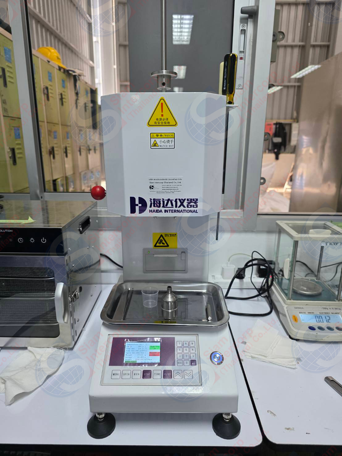ติดตั้งเครื่องวัดอัตราการหลอมไหลของพลาสติก (Melt Flow Tester) ยี่ห้อ HAIDA รุ่น HD-R803-1 (OW102)