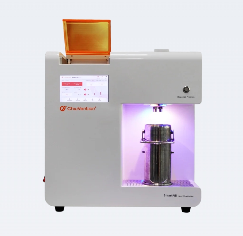เครื่องจ่ายของเหลวอัตโนมัติสำหรับการทดสอบความทนทานของสีต่อการซัก (Liquid Filling Machine for Washing Fastness Test) ยี่ห้อChiuVention รุ่นSmartFill (CV241)